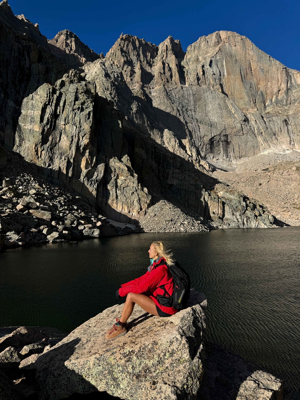 Traveler resting during a scenic trip